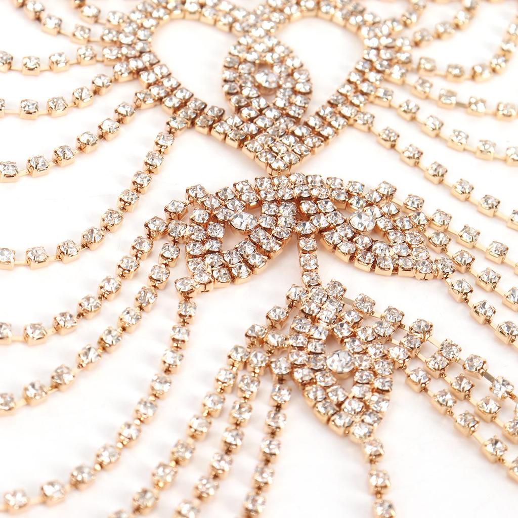 Rhinestone Tassel Hair Chain - Retro European & American Headdress Accessory