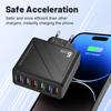 Универсальное 6-портовое USB-зарядное устройство с европейской, американской, британской и корейской вилками