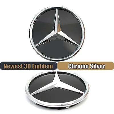 Автомобильная наклейка Новая 2025 Для Mercedes Benz Матовый черный Задний багажник Эмблема Логотип Значок Передняя решетка Зеркало Глянцевый Новейшая 3D Эмблема Для меня