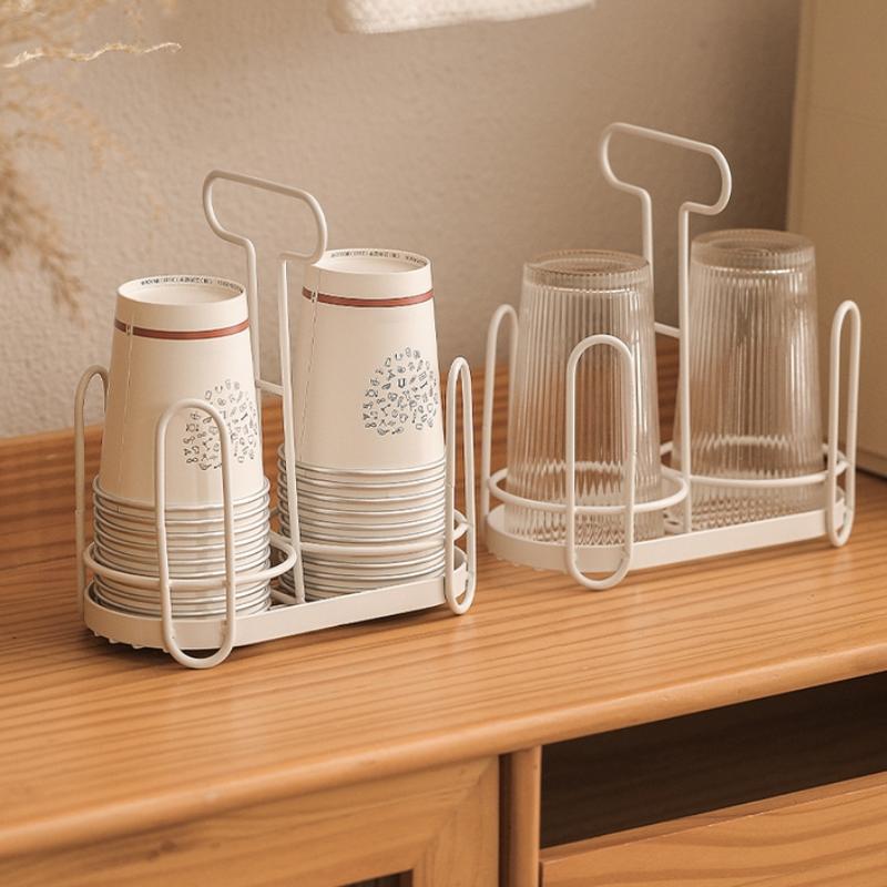 Для столешниц Прочная стойка для хранения кофе Для кухни Коробка для хранения крышек чашек Подставка для одноразовых стаканов Железное искусство Держатель для чашек Диспенсер