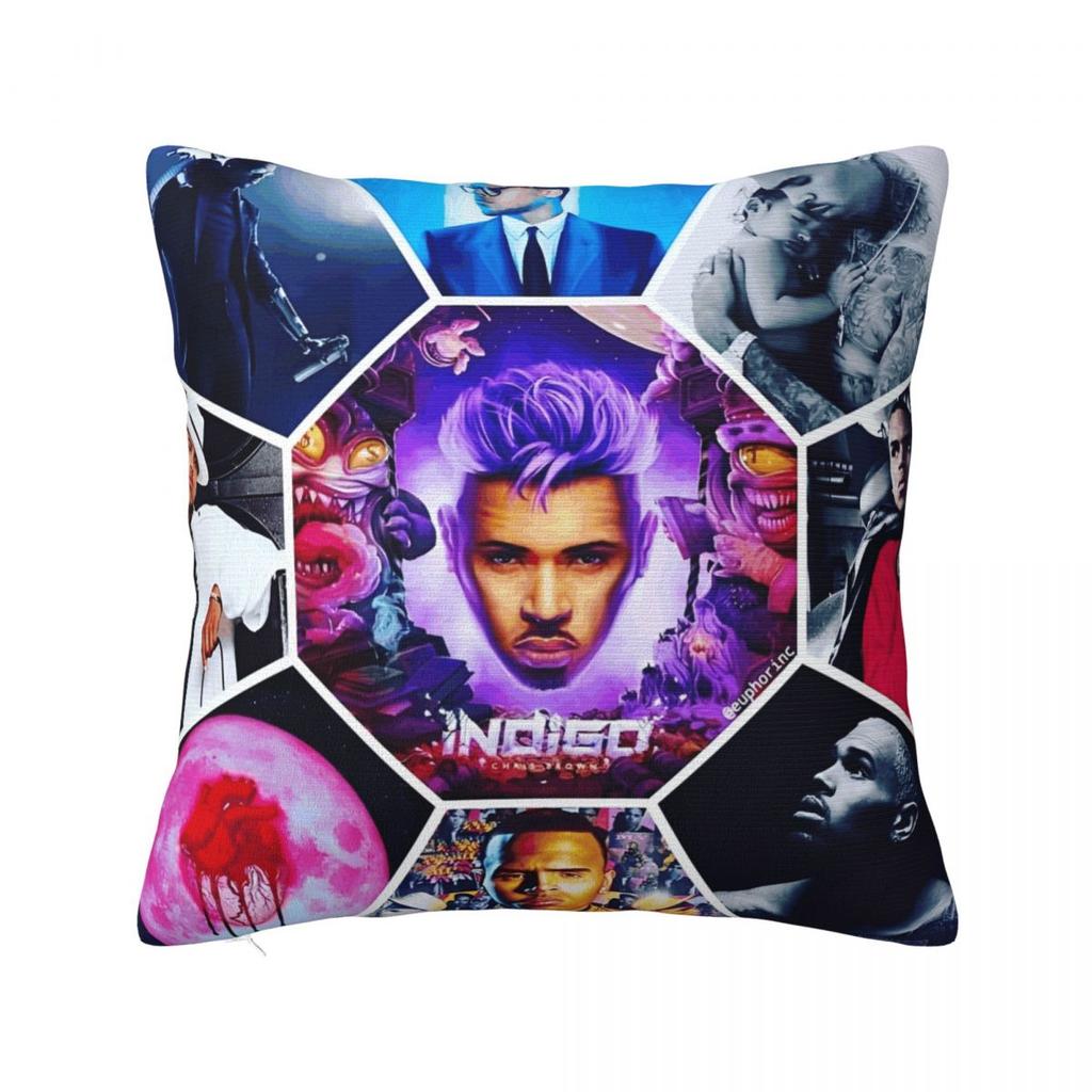 Raooer Chris Brown () Pillow Case Cushion Cover Soft Pattern Pillow Cover Kawaii Pillowcases For Chair Sofa Home Decoration