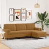3 Seater Sofa with Ottoman Brown 210 cm Velvet