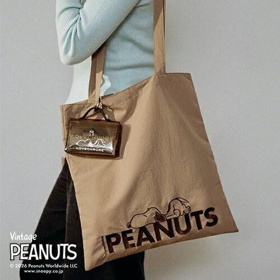 Cosme Kitchen Сумка-тоут с вышивкой PEANUTS Доступна в 2 цветах Подарок Подарок Коллаборация Ограниченная серия