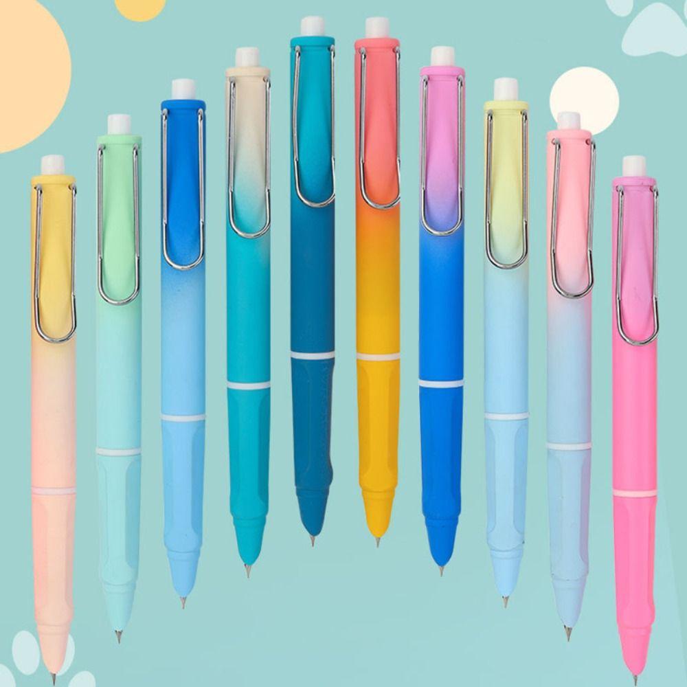 5PCS Students Gift Converter Filler Retractable Gradient Color 0.38mm Ink Pen Fountain Pen EF Nib