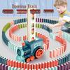 Electric Domino Train Toy with Sound & Light for Educational Play