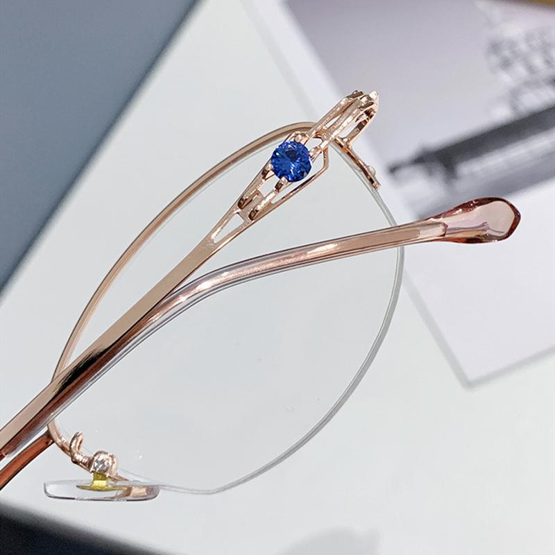 Очки для чтения в полурамке, модные женские очки для пресбиопии, очки с защитой от синего света, диоптрии от +1,0 до +4,0