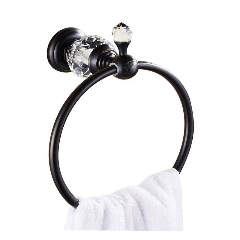 Crystal Bathroom Towel Ring Black Bathroom Towel Rack Holder Crystal Chrome Towel Ring,Towel Bar Bathroom Accessories Gold