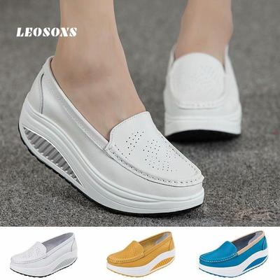 Женские туфли из натуральной кожи, на нескользящей платформе