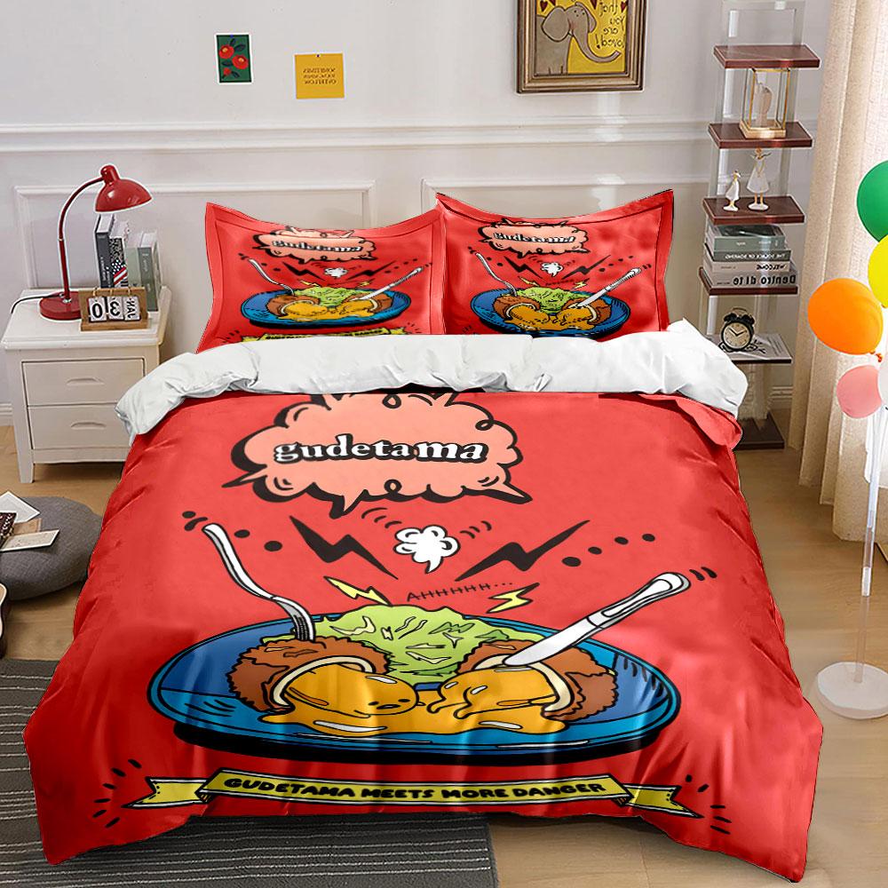 Egg characters with utensils. Bedding sets Duvet cover sets Duvet covers Pillowcases(1 * Duvet Cover 2 * Pillowcases without duvet insert)