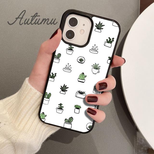 Чехол для телефона Cute Cacti для iPhone 11 12 13 14 Pro Max mini X XR XS SE 2020 5 6S 7 8 Plus Samsung Galaxy S21 S22 Cover shell