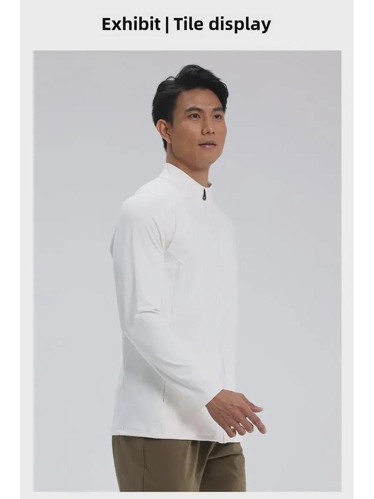 Мужская облегающая куртка с воротником-стойкой для йоги и бега