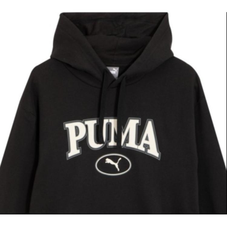 Puma Толстовка с капюшоном Squad из флиса с буквенным принтом, трикотажная, мужская, черная 678401-51