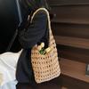 Плетеная сумка овощная корзина сумка через плечо летняя новая женская сумка соломенная сумка пляжное ведро