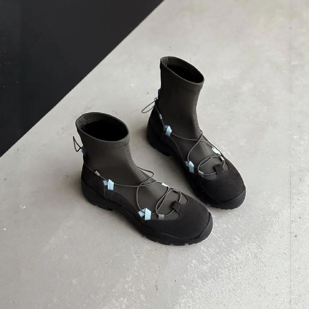 Функциональные ботинки | Ретро Толстая подошва Перекрестные ремешки Универсальные Повседневные Балетные Спортивные Британские Эластичные Облегающие Ботинки Женские