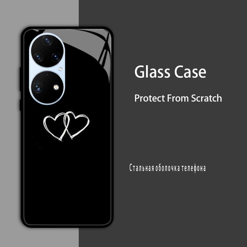 Чехол для Huawei P50 Pro P50E P 50 Роскошный закаленный стеклянный чехол для телефона Huawei P50 E Задняя крышка Модный защитный чехол P50Pro