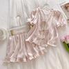 Women's 2024 High-End Summer Silk Pajama Set - Short Sleeve & Shorts