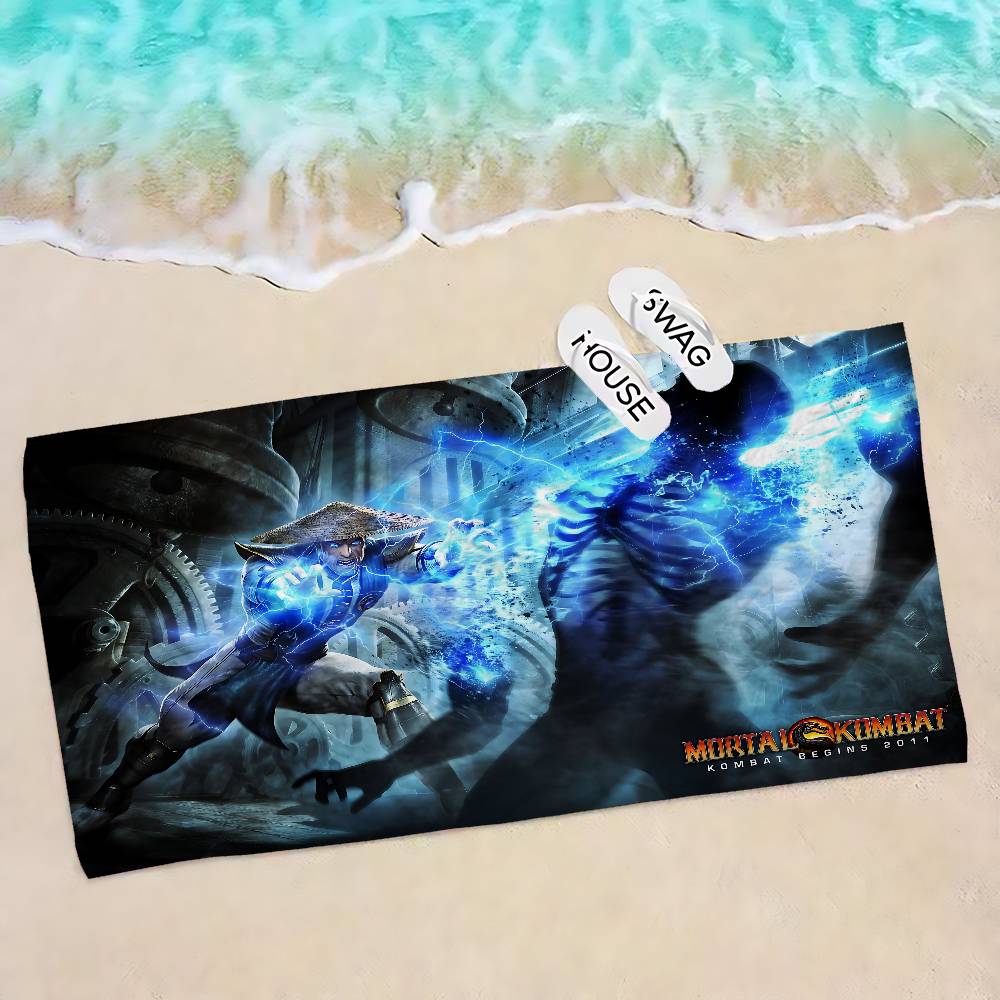 Video Game M-Mortal Kombat Microfiber Blanket Quick Drying Beach Towels Oversized Printing Super Absorbent Pool Towel Blanket
