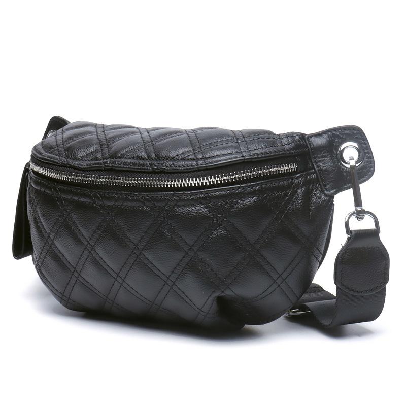 [100% first-layer cowhide] New trendy saddle bag women's bag wide shoulder strap leather casual unisex breast bag
