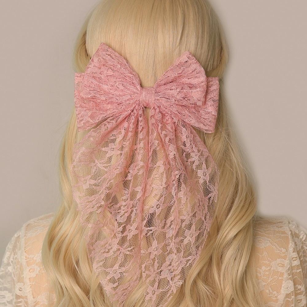 Lace Butterfly Knot Spring Clamp Bow Fabric Hairpin Fashion Hair Clip For Women