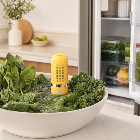 Portable Fruit And Vegetable Cleaner, USB Waterproof Food Purifier, Hydroxy Ion Generator, No Scrubbing Herb Washing Device, Portable Kitchen Gadget