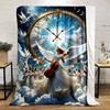 Angel Choir Clock Print Blanket  Printed Blanket for Living Room Bed Couch lunch break Soft Cozy Blanket for Friend's festival Gift