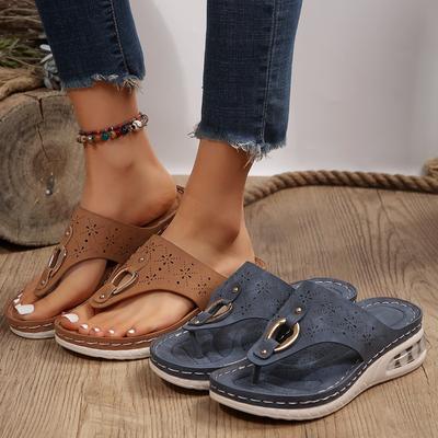 Женские новые летние шлепанцы на танкетке, модные, с амортизацией, пляжные, оптом, удобные и универсальные