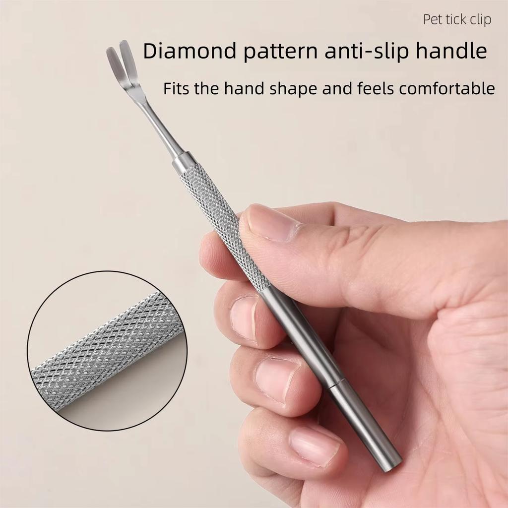 Pet Stainless Steel Tick Clip Pet Dog Tick Fork Repellent Tool Insect Remover Dog Cleaning Tool GPJYP300
