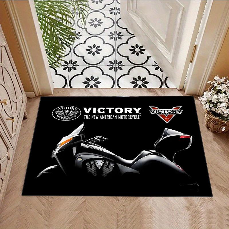 Victory Motorcycles Themed Rug, suitable for living room, bedroom, game room, computer room and home décor.