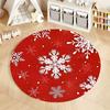 Red Snowflake Patterned Carpet for Holiday Decor round carpet for home sofa bedroom, gift