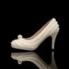 Fashion New Luxury High Heel Women's Shoes 8.5cm Thin Heel Pointed White Pearl Bridal Wedding Shoes Fashionable Shallow Mouth High Heels