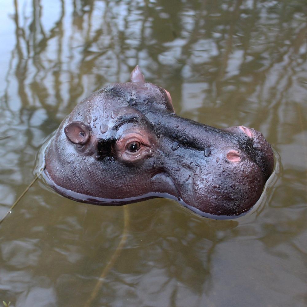 Забавные плавающие украшения в виде гиппопотама, смола, ручная работа, фигурки животных, украшение, декор для двора