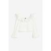 Блузка с баской и воланами HM, кремовая 1181189001
