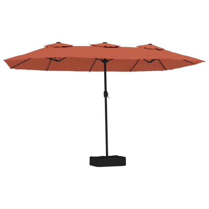 VidaXL Parasol de Jardin à Double Tête avec LED, Pare-soleil de Patio, Abri de Soleil, Parasol de Plage Terrasse Extérieur, 362958