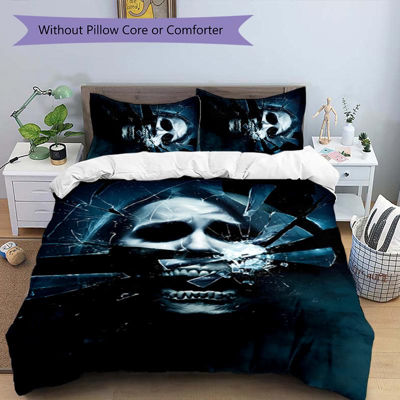 3pcs Final Destination Bloodlines2 pattern bedding set duvet cover set includes duvet cover &pillowcases, perfect all season bedroom decoration & gift