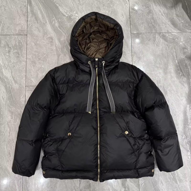 2026 Fall Winter Womens Hooded Down Jacket With Faux Fur Trim White Duck Warm Coat