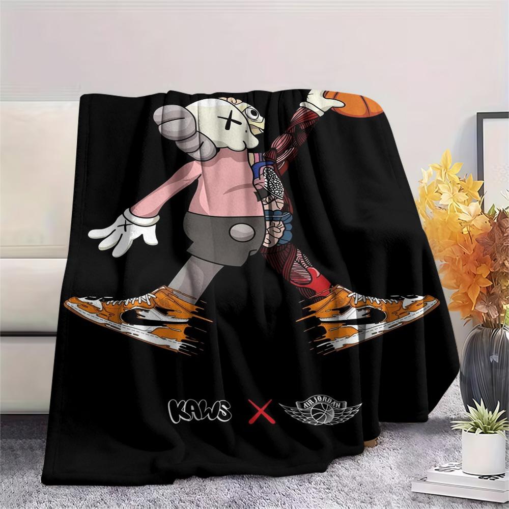 kaws printing Flannel Blanket Bedroom Coverlet Sofa Camping Warm blanket Gifts for family and friends(MJ041)