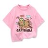 2025 New Kids Shirts Capybara Printed Cartoon T Shirt for Girls Summer Animal Printing Boy T Shirt Tops Tees Children Clothes