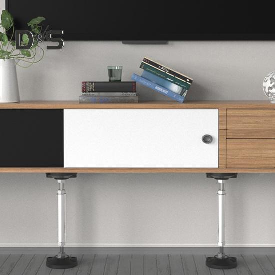 1 пара опорных ножек для мебели, регулируемые телескопические стойки из нержавеющей стали, простая установка, опорные ножки с противоскользящими накладками для кровати, дивана, комода, телевизора