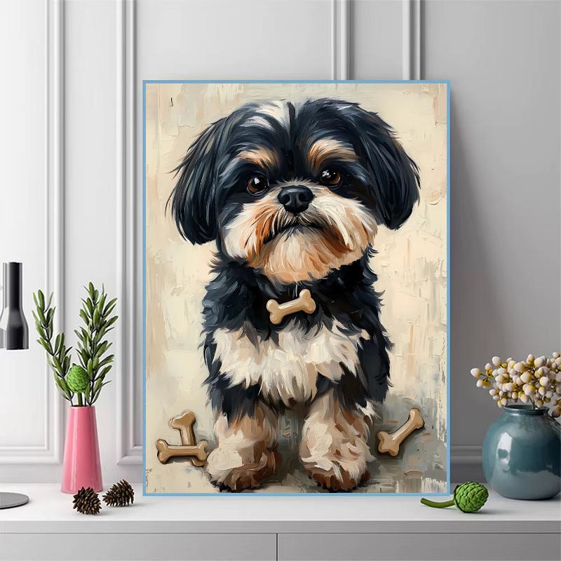 Dog&Bone 100% Round Full Drill 5D DIY Diamond Painting Embroidery Cross Stitch Rhinestone Décor