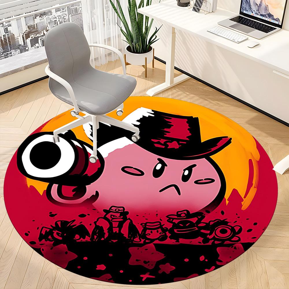 1pc Kirby Cowboys Office Round Area Rug, Under Office Chairs Bedroom Living Room Home Decor, Room Decoa1016226