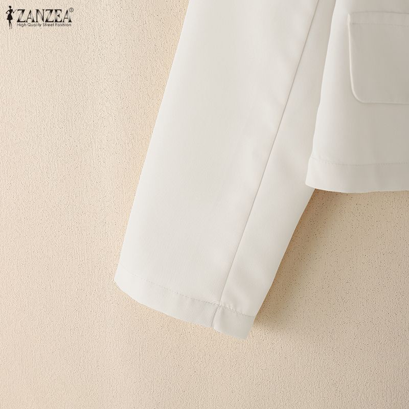 ZANZEA Women Round Neck Casual Long Sleeve Cardigan Blouse