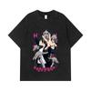 275 GSM Washed T-shirts 100% Cotton Chainsaw Man V24 Himeno Print Unisex Heavy Cotton T Shirt