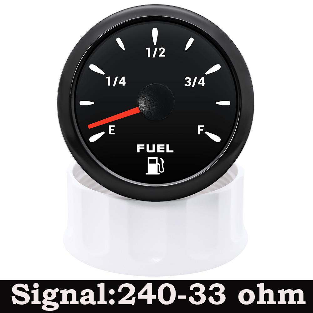 A Waterproof 2" 52mm Fuel Level Gauge 0-190ohm 240-33ohm 7 Colors LED Fuel Level Meter For Marine Boat Car Truck 9-32V Universal