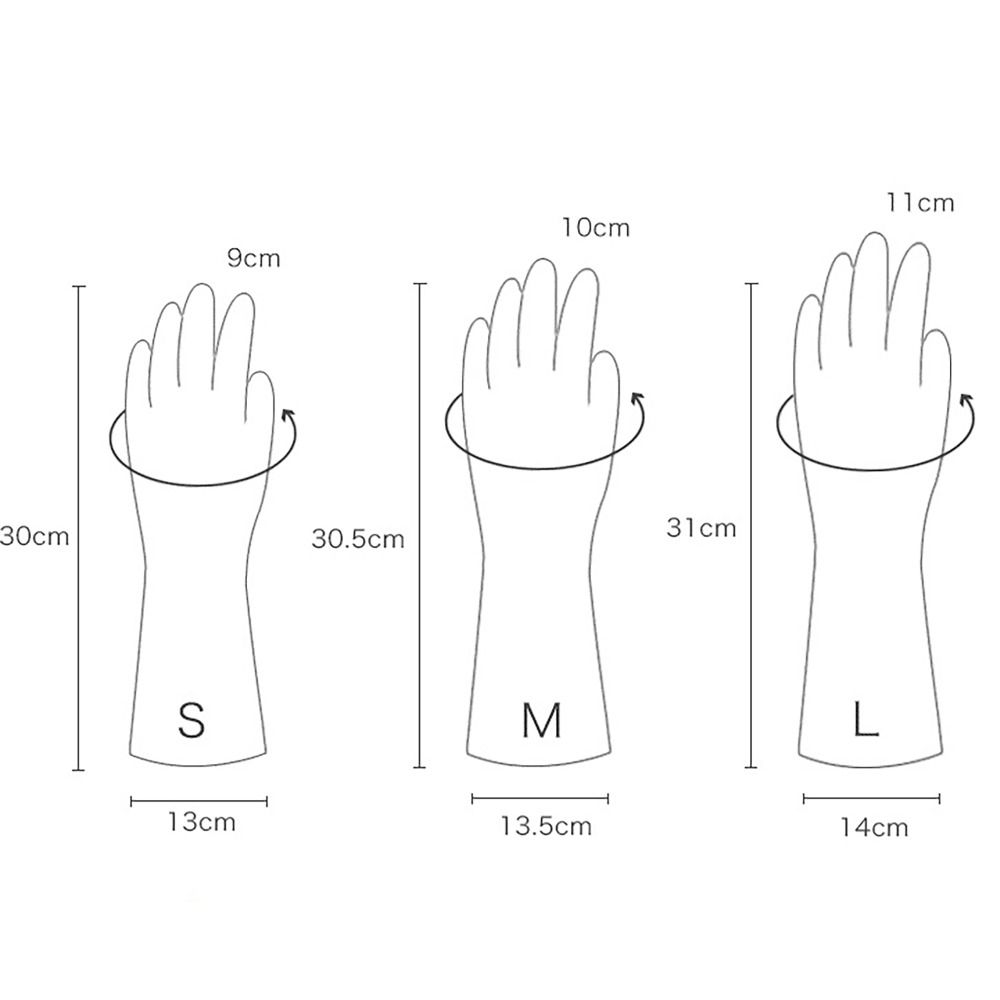 1PAIR Non-slip Household Gloves S/M/L Cleaning Long Gloves for Household Kitchen Washing