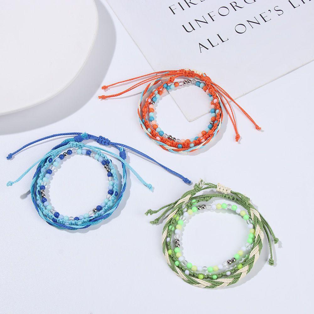 Handmade Charm Design Muti-layer Bracelets Hand Woven Bracelets Fashion Jewelry Beads Bracelet