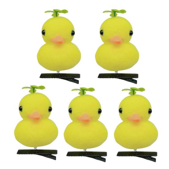 1/2/5Pcs Hair Pin Flocking Cartoon Capibara Chick Duck Decor Spring Design Metal Hair Clips Decorative Holiday Party Hairpins Hair Accessories