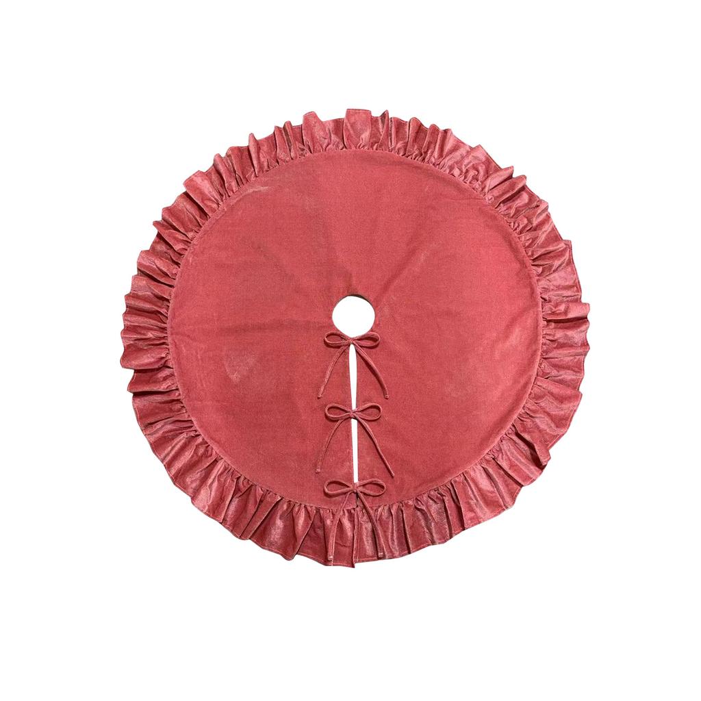 Solid Color Velvet Christmas Lace Tree Dress  122CM