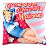 [P6493] - Decorative Cushion 'Vintage' (it's Good To Be Home) - 35x35 Cm