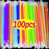 100/10pcs Luminous Glow Sticks Fluorescence Colorful Glowing In Dark Stick DIY Bracelet Necklace Glowstick Christmas Party Decor
