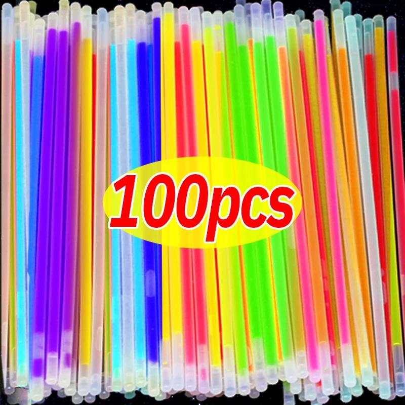 100/10 шт. Светящиеся палочки Флуоресцентные Цветные Светящиеся в темноте Палочки Сделай сам Браслет Ожерелье Светящаяся палочка Рождественская Вечеринка Декор